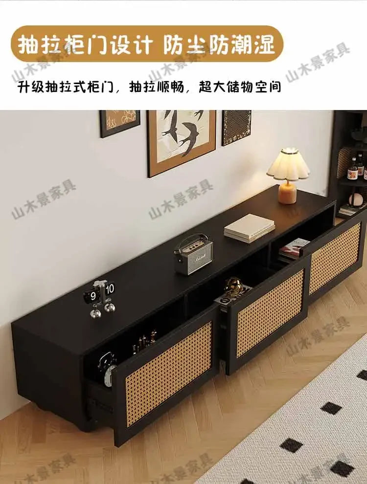 Retro TV Stand with Fireplace