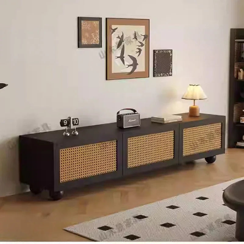 Retro TV Stand with Fireplace