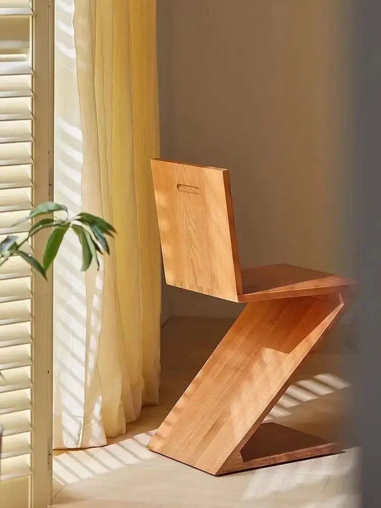 Nordic Z-Shaped Wood Chair