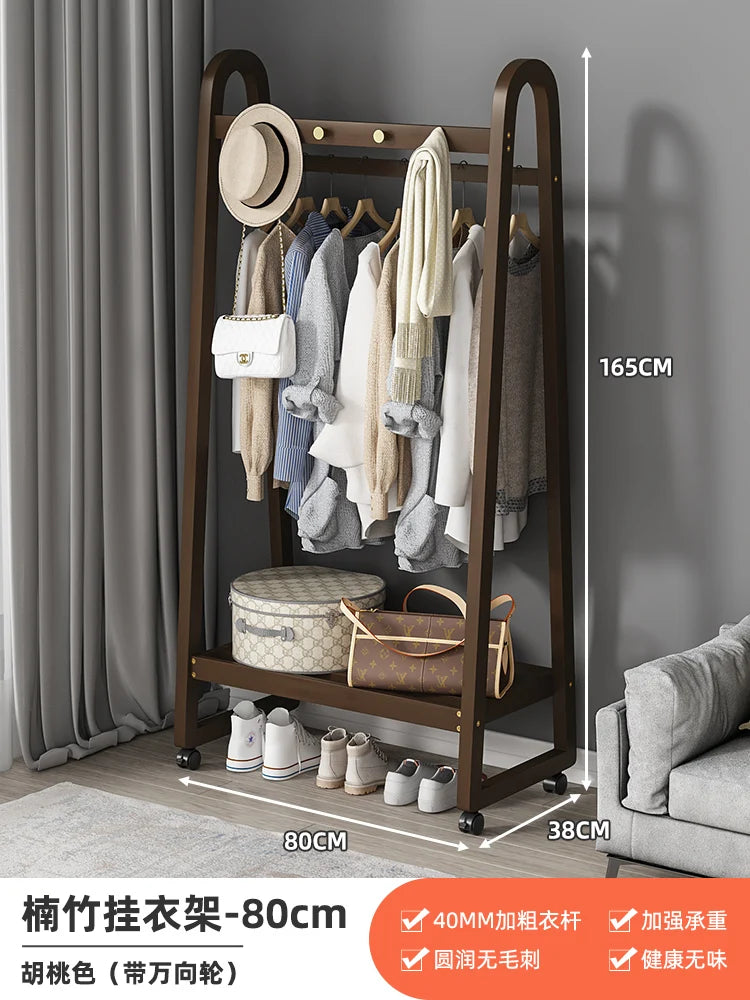 Bamboo Wooden Coat Rack