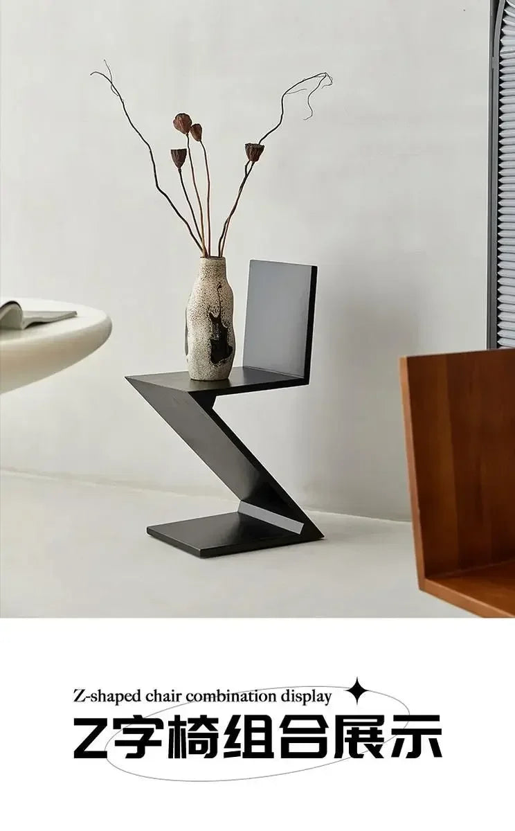 Nordic Z-Shaped Wood Chair