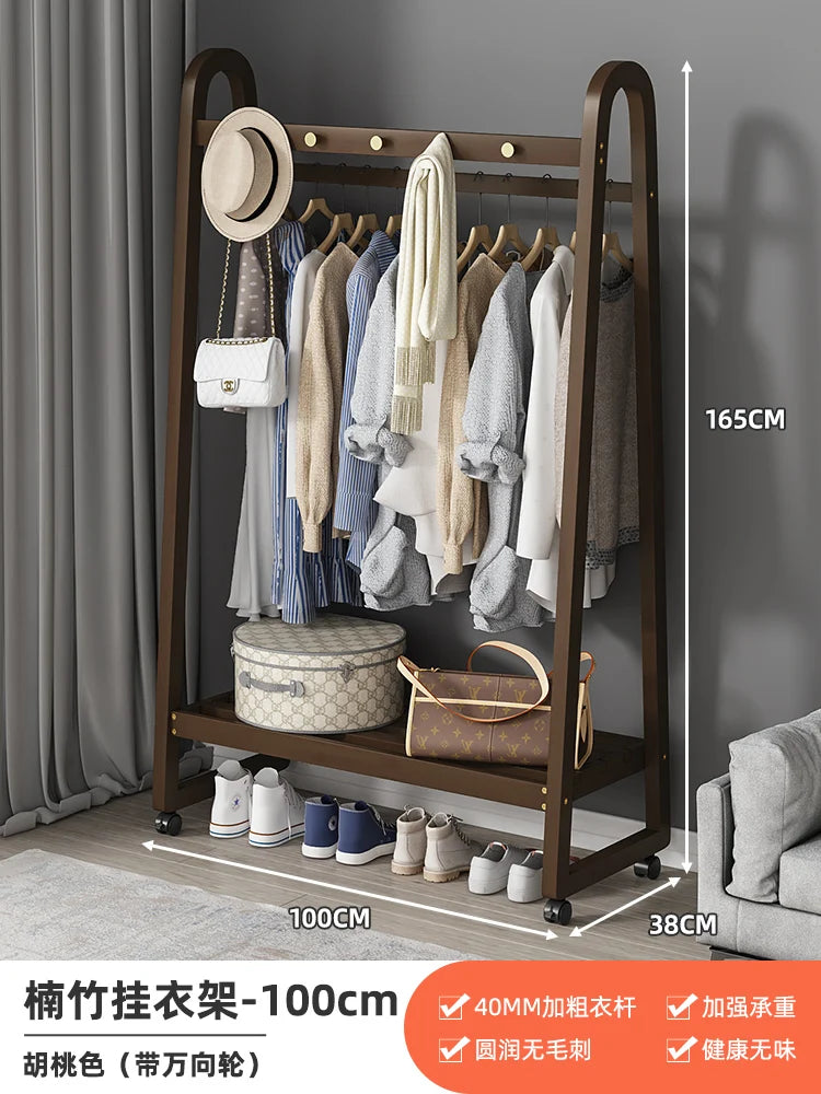 Bamboo Wooden Coat Rack