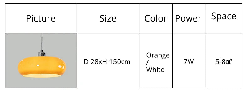 Orange Glass Pendant Light
