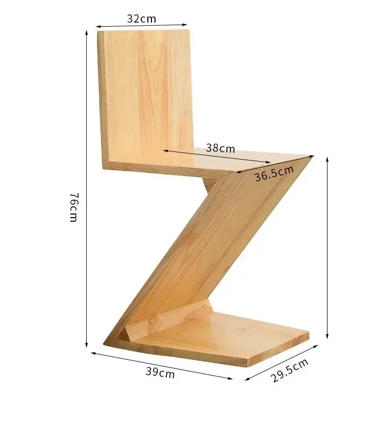 Nordic Z-Shaped Wood Chair