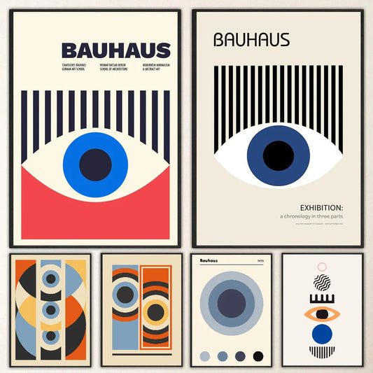 Bauhaus Geometric Poster Sticker