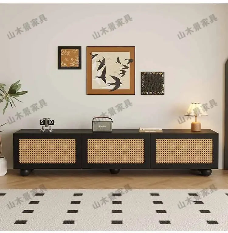 Retro TV Stand with Fireplace