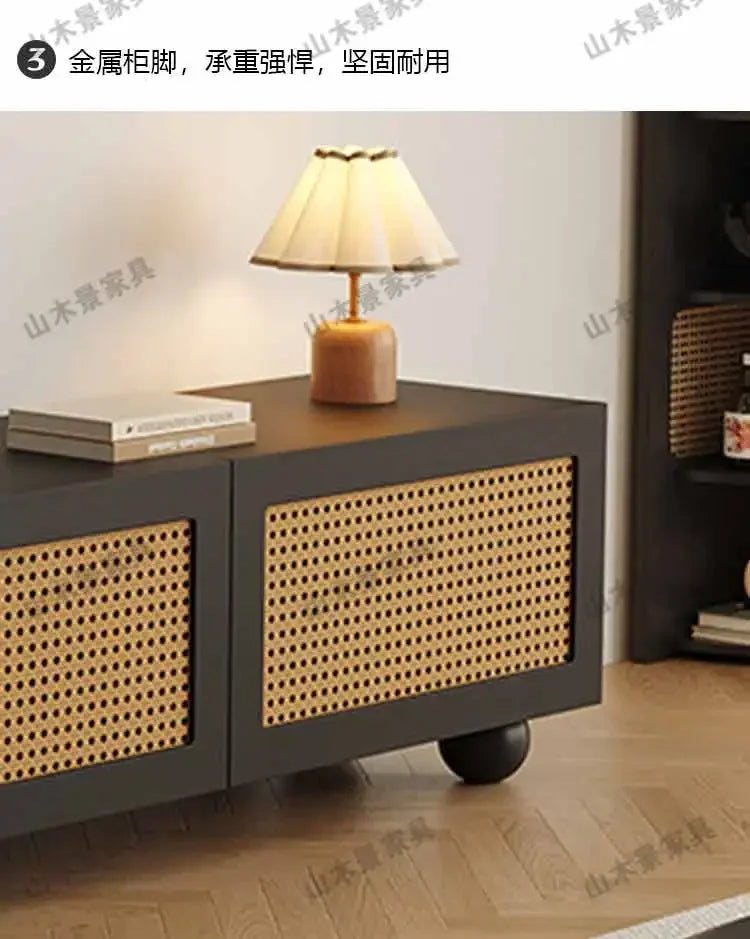 Retro TV Stand with Fireplace