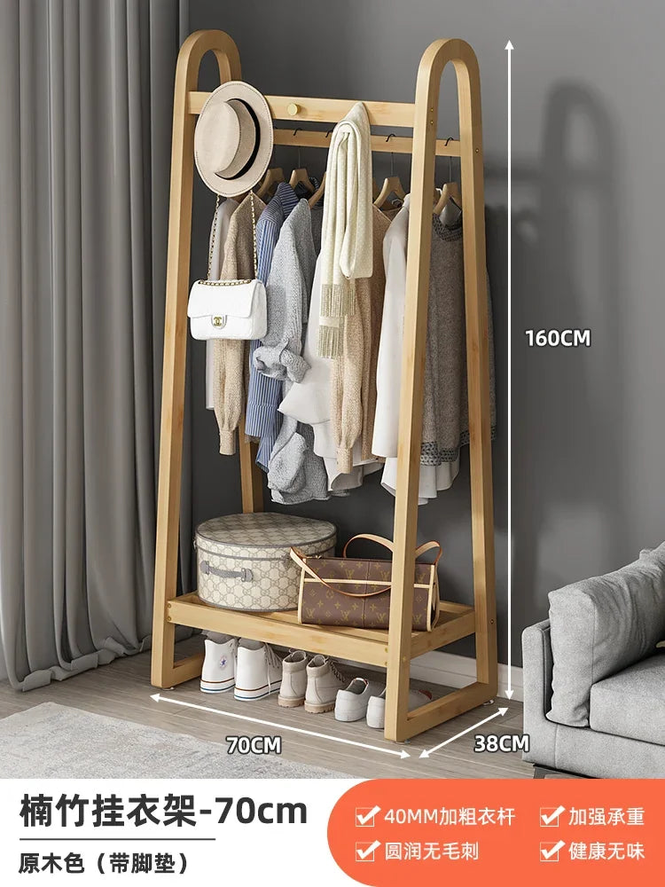 Bamboo Wooden Coat Rack