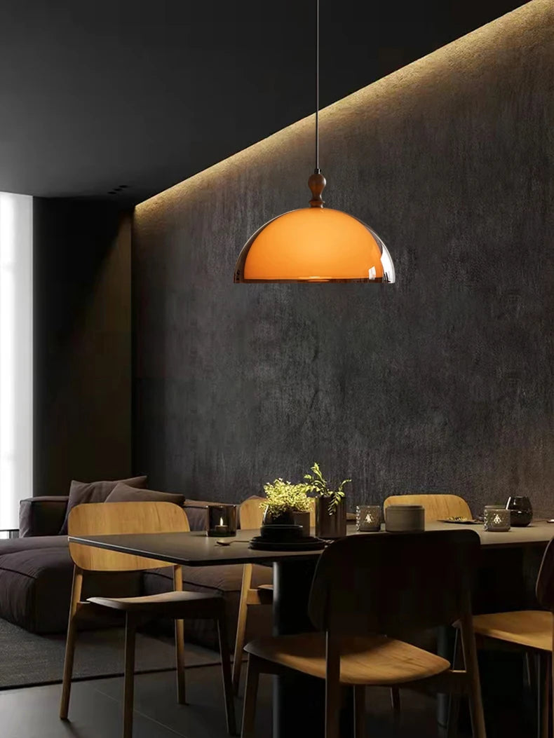 Brown Acrylic Lampshade Pendant Light With Dark Wood E27 Bulb For Dining Room Bar Bedroom Wire Adjustable