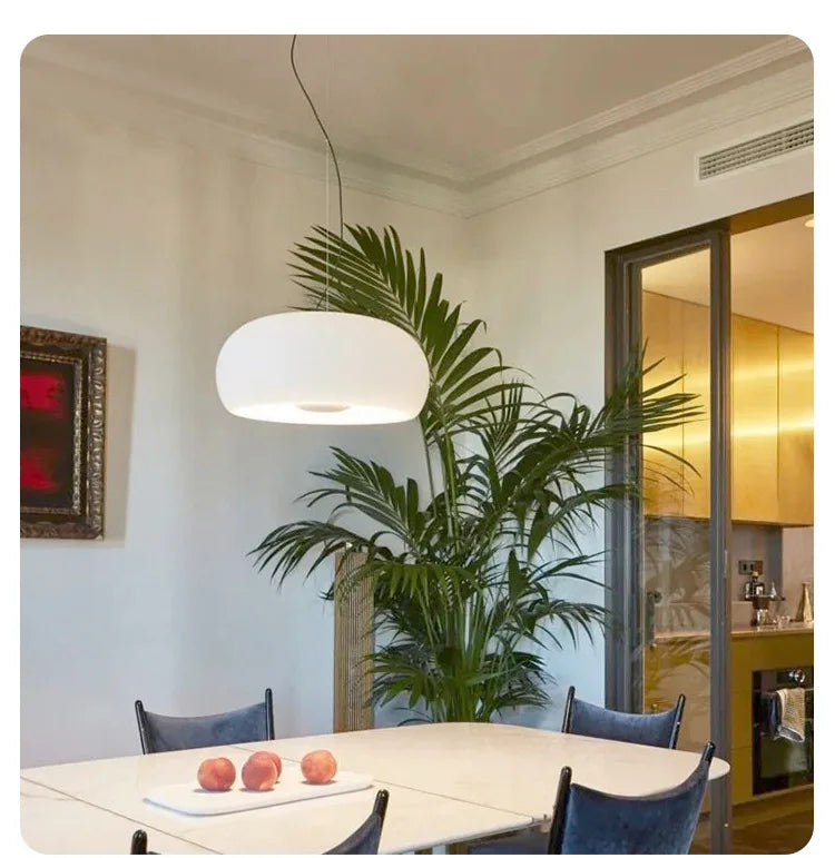 Nordic French Vintage Glass Pendant Light - Handmade Red Ceiling Lamp for Dining Room, Study, Bedroom Mid-Century Retro Lighting