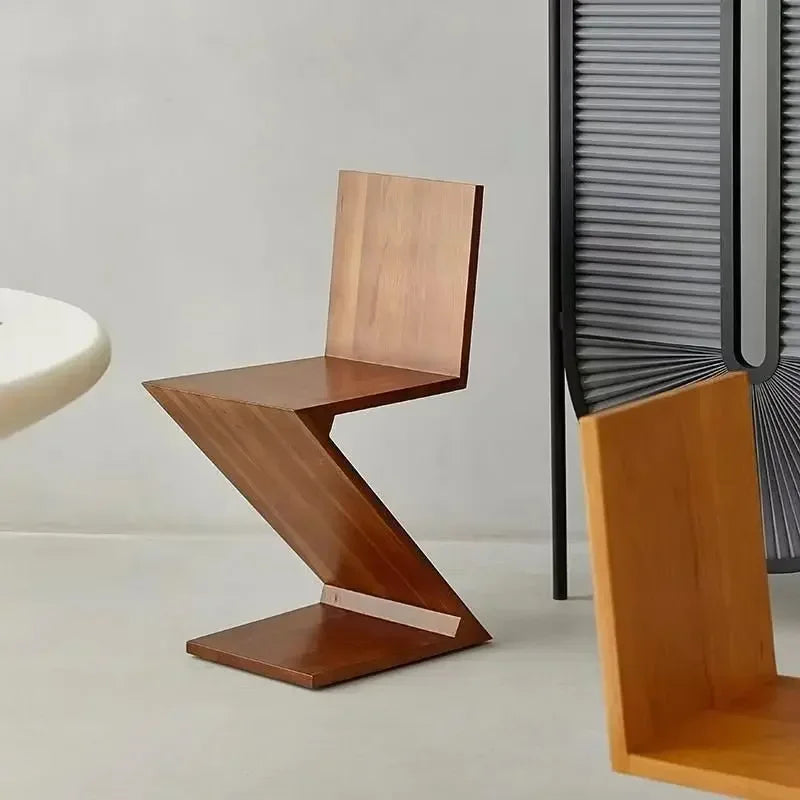 Nordic Z-Shaped Wood Chair