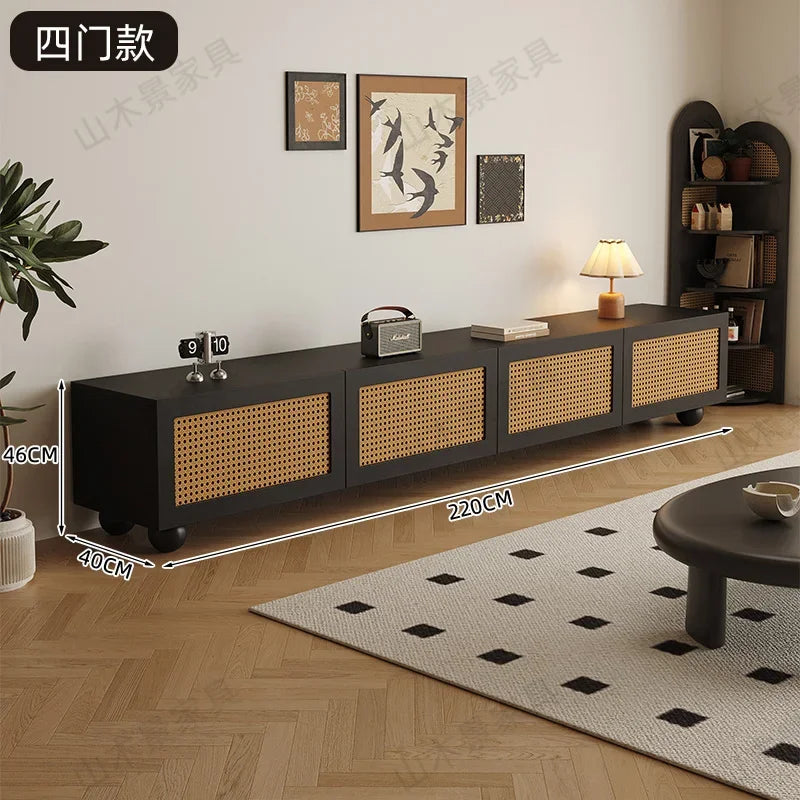 Retro TV Stand with Fireplace
