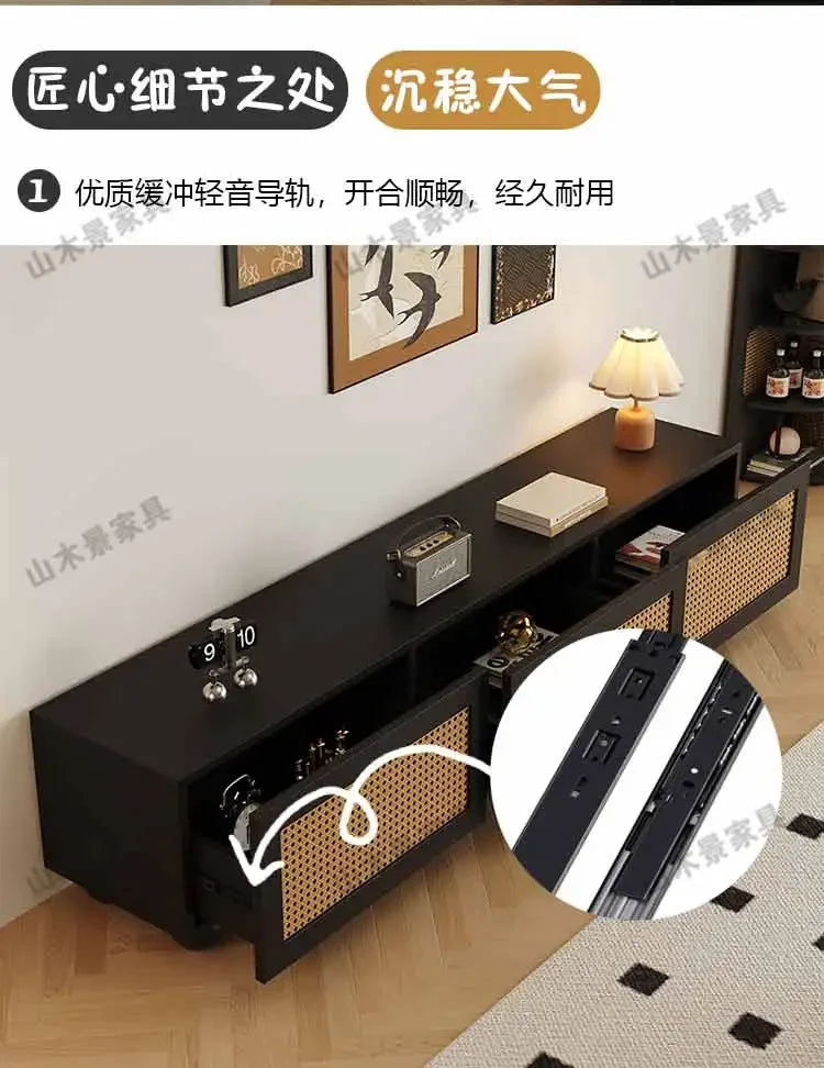 Retro TV Stand with Fireplace