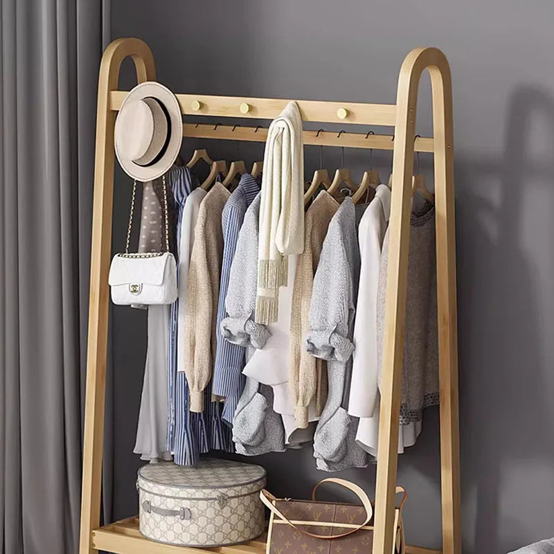 Bamboo Wooden Coat Rack