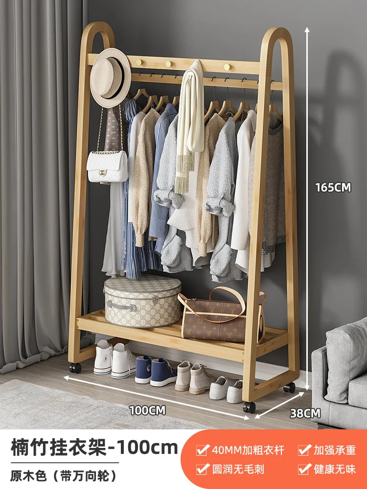 Bamboo Wooden Coat Rack