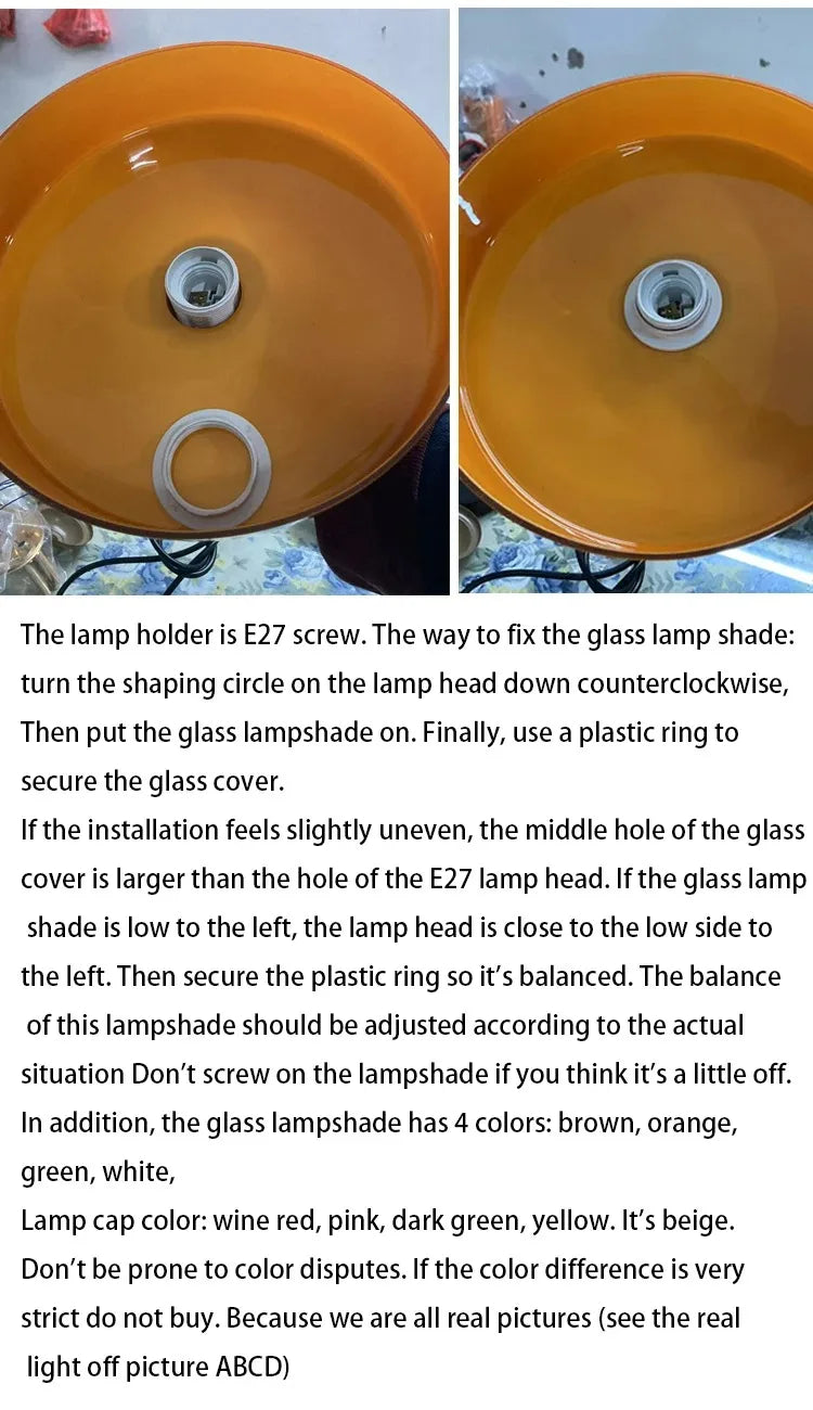 Nordic Retro Glass Pendant Lamp
