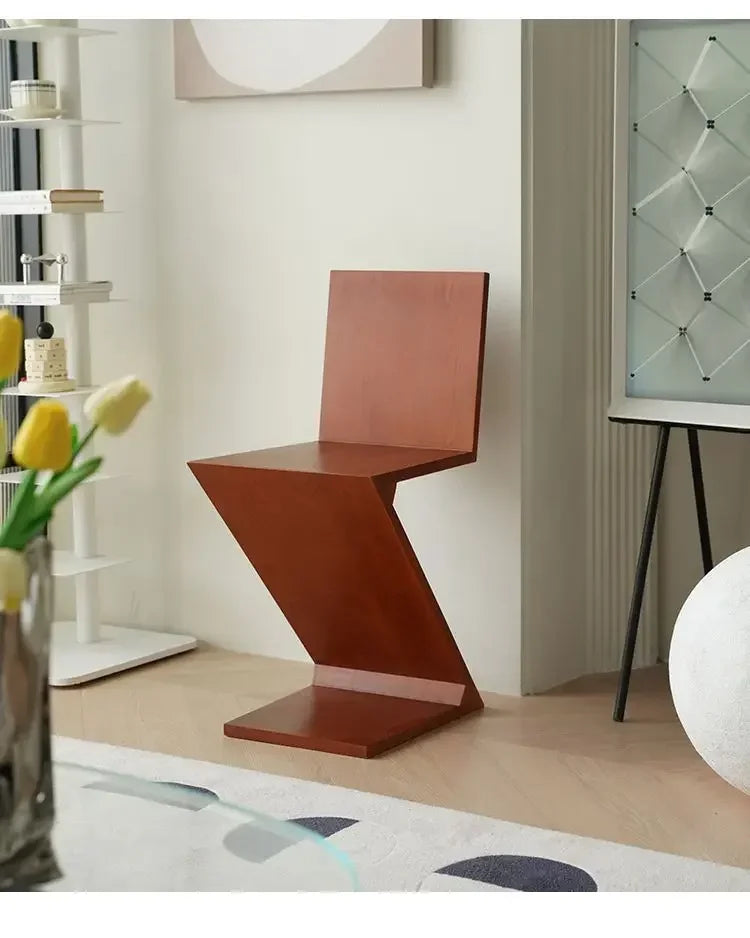Nordic Z-Shaped Wood Chair