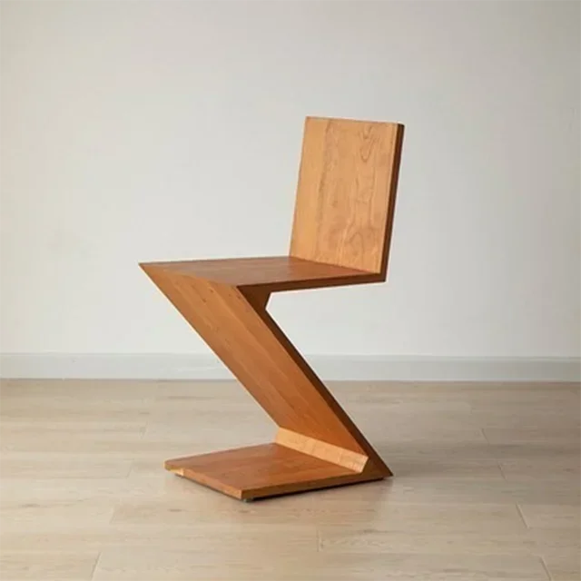 Nordic Z-Shaped Wood Chair