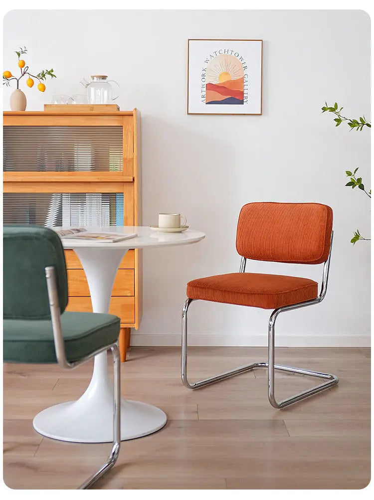 Nordic Retro Corduroy Dining Chair