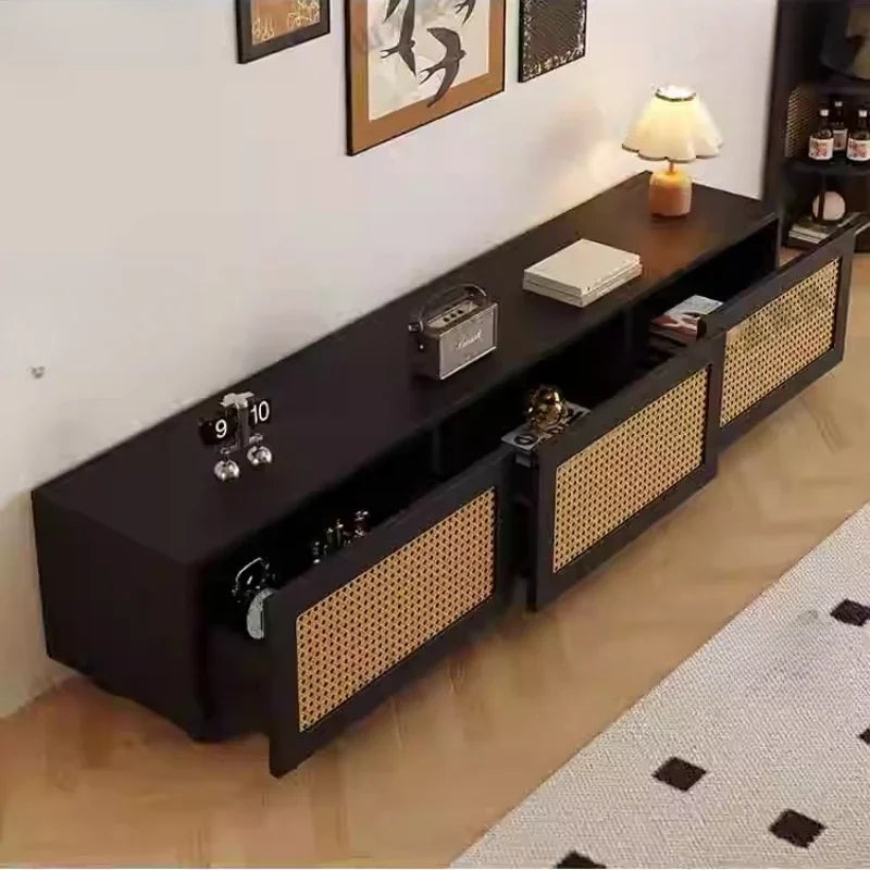 Retro TV Stand with Fireplace