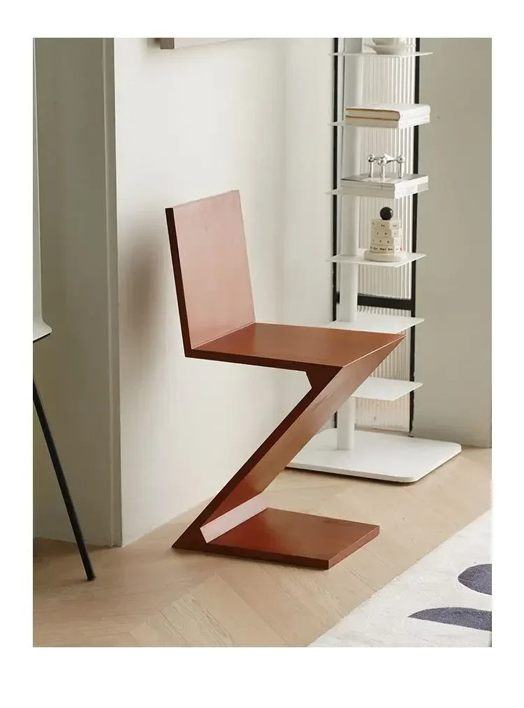 Nordic Z-Shaped Wood Chair