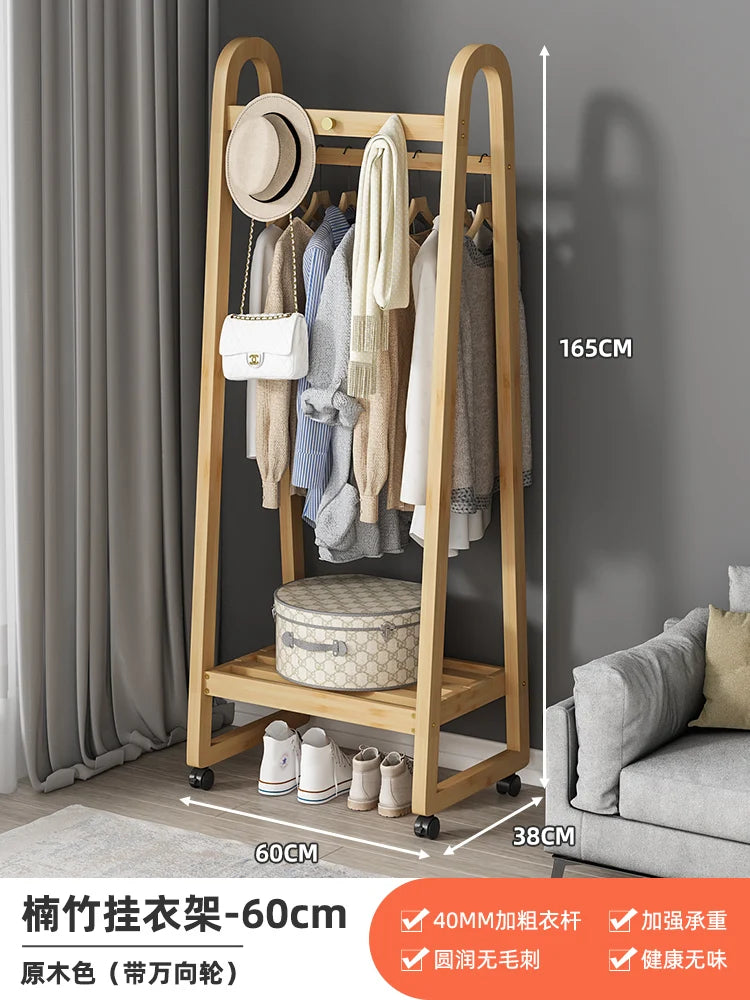 Bamboo Wooden Coat Rack