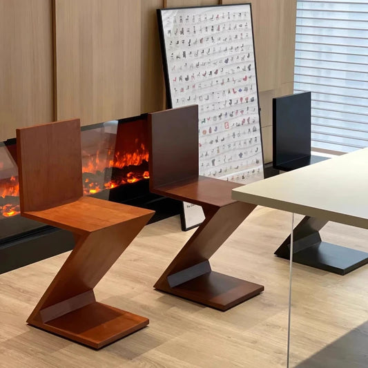 Nordic Z-Shaped Wood Chair