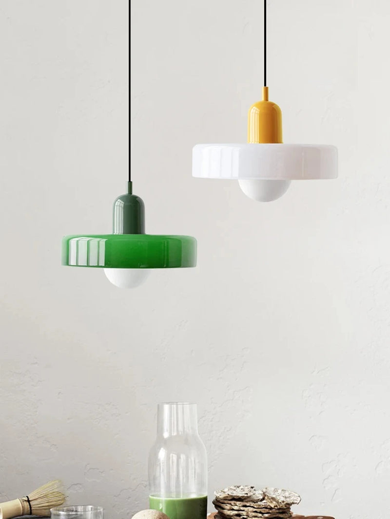 Nordic Bauhaus Retro Glass Chandelier for Dining Room, Living Room, and Bar - Elegant Lighting Fixture for Coffee Shop Decor