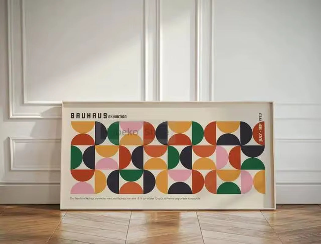 Large Minimalist Bauhaus Geometric Exhibition Poster Abstract Canvas Prints Modern Wall Art for Home Room Decor