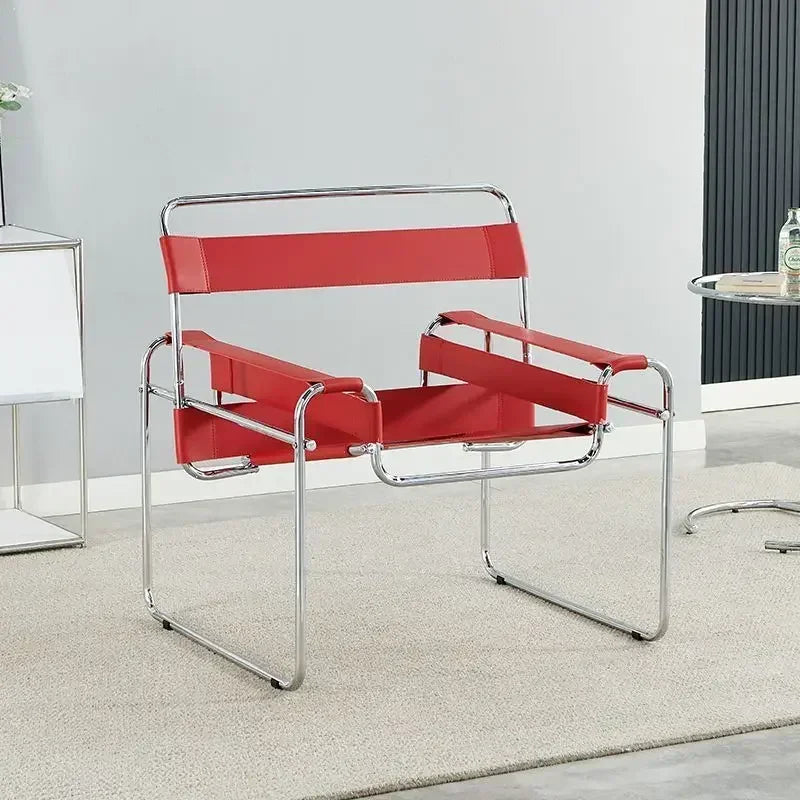 Nordic Vassili Single Leisure Chair - Medieval Industrial Style with Saddle Leather Finish