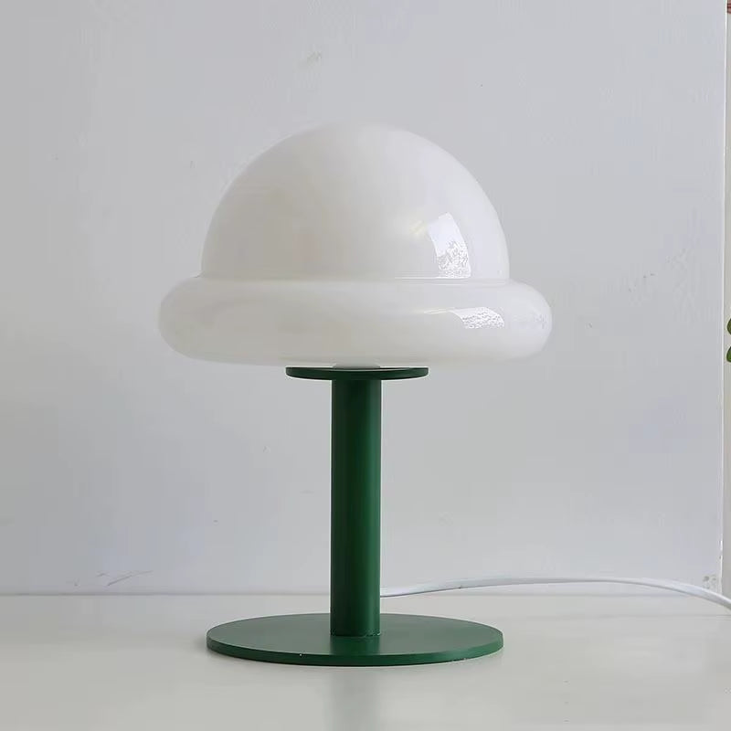 Vintage-Inspired Glass Mushroom Table Lamp - Unique Bauhaus Design for Cozy Bedroom Ambiance