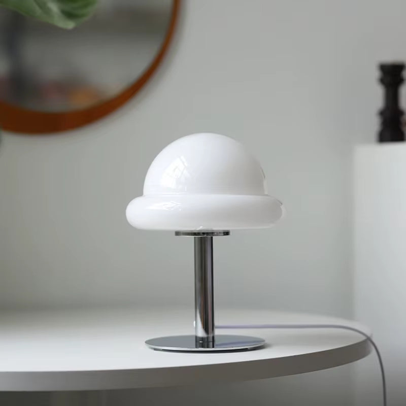 Vintage-Inspired Glass Mushroom Table Lamp - Unique Bauhaus Design for Cozy Bedroom Ambiance