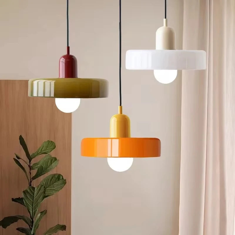 Nordic Bauhaus Retro Glass Chandelier for Dining Room, Living Room, and Bar - Elegant Lighting Fixture for Coffee Shop Decor